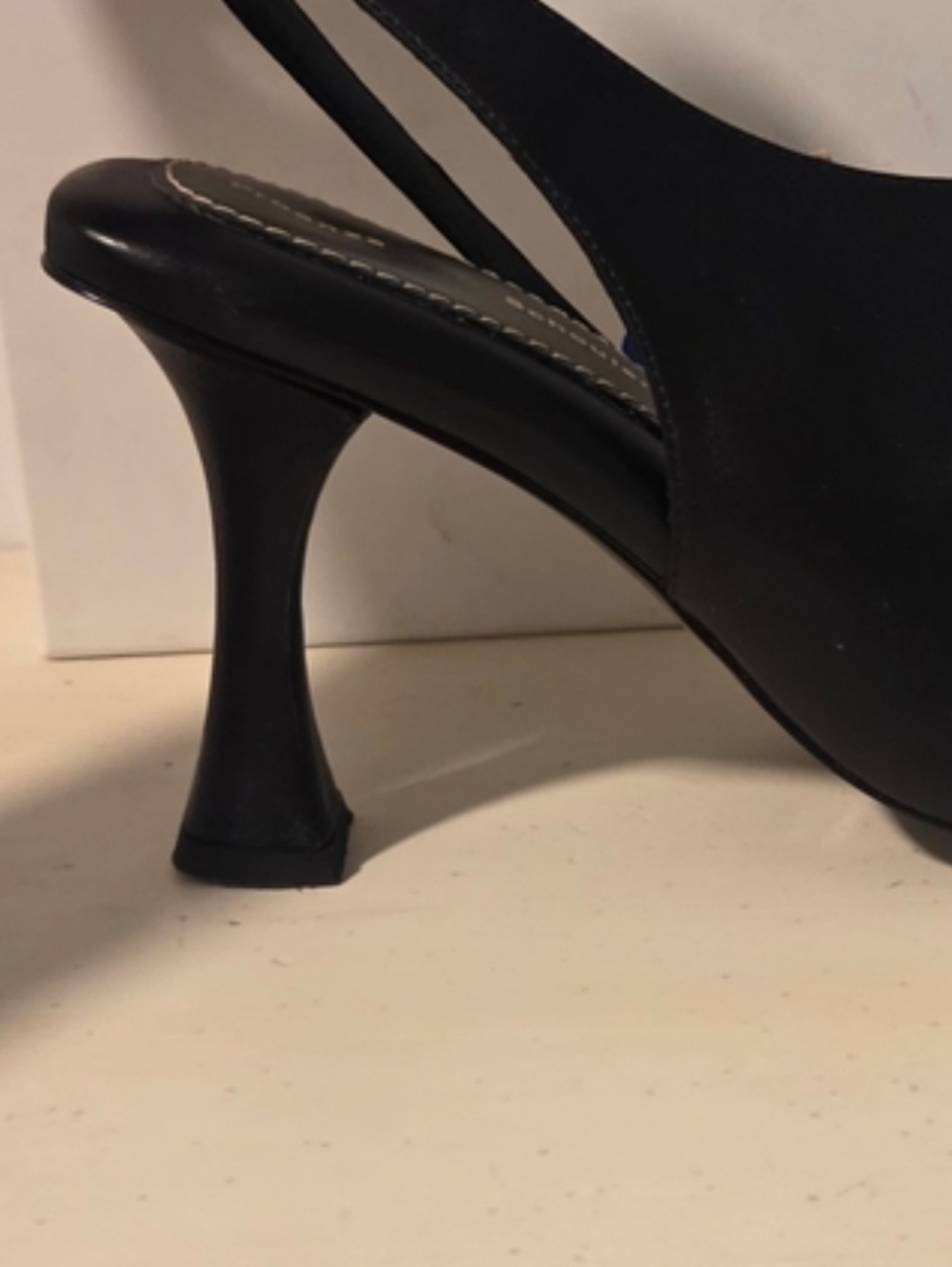 Proenza Schouler Black Leather Open-Toe Slingback Heels - Picture 8 of 9